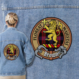 Clan Brown Crest over Tartan Denim Jacket