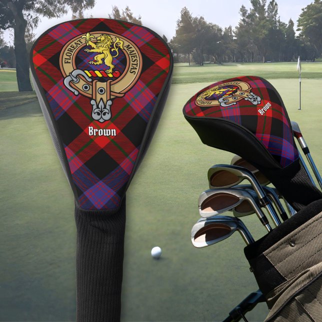 Clan Brown Crest over Tartan Golf Head Cover (Creator Uploaded)