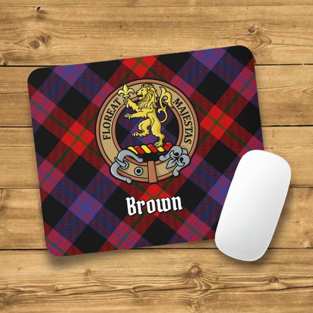 Clan Brown Crest over Tartan Mouse Pad (Creator Uploaded)