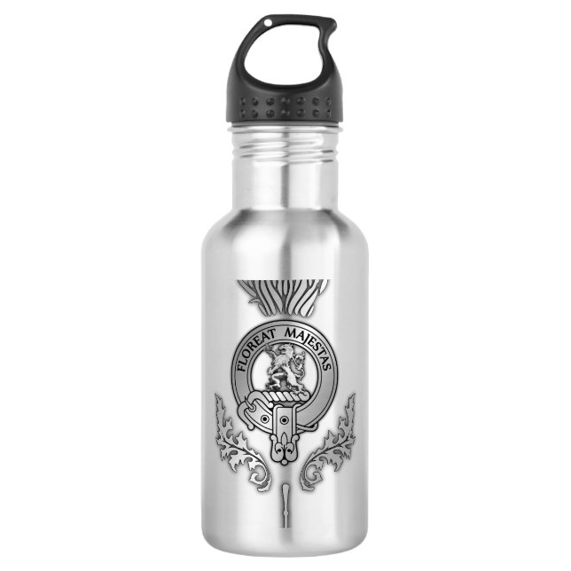 Clan Brown Crest & Scottish Thistle 710 Ml Water Bottle (Front)