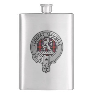 Clan Brown Crest & Tartan  Hip Flask