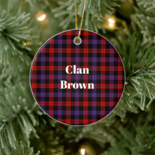 Clan Brown Modern Tartan Ceramic Ornament