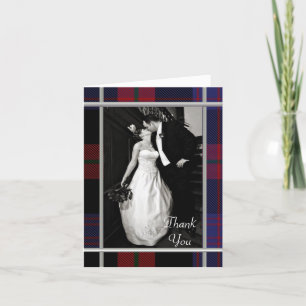 Clan Brown Plaid Photo Thank You Card