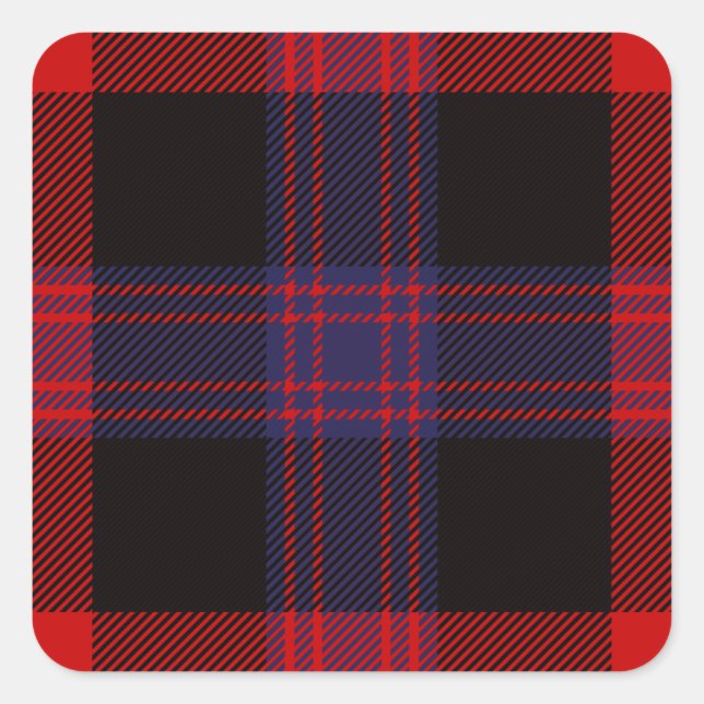 Clan Brown Tartan Square Sticker (Front)