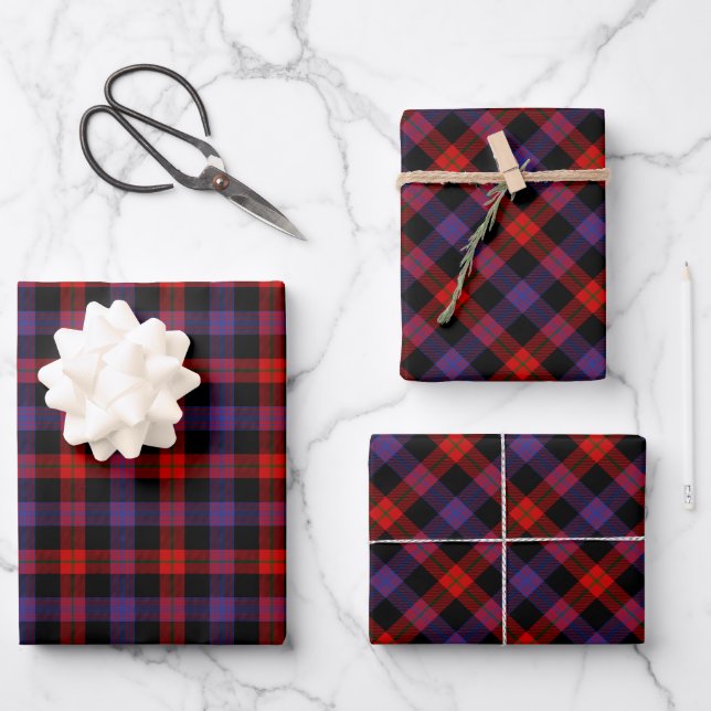 Clan Brown Tartan Wrapping Paper Sheet (Front)