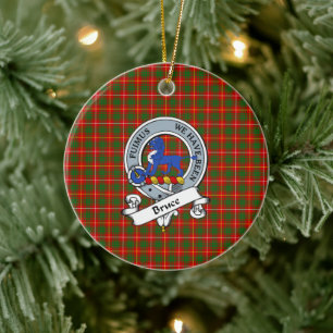 Clan Bruce Badge Tartan Plaid Ceramic Ornament