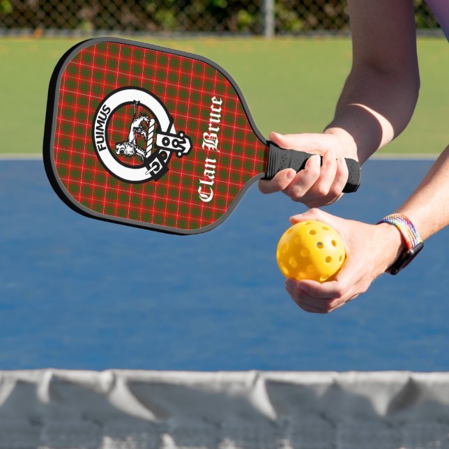 Clan Bruce Crest Badge & Tartan Custom  Pickleball Paddle (Insitu)