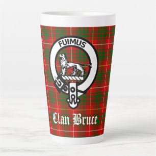 Clan Bruce Crest Badge & Tartan  Latte Mug