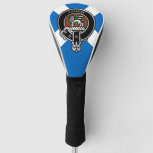 Clan Bruce Crest & Hunting Tartan on Saltire Golf Head Cover