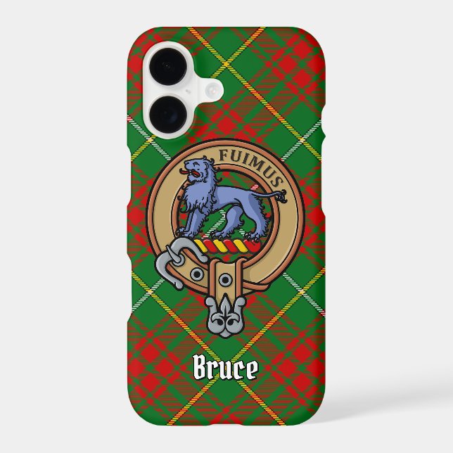 Clan Bruce Crest over Hunting Tartan (Back)