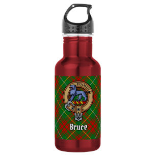 Clan Bruce Crest over Hunting Tartan 532 Ml Water Bottle