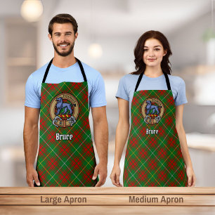 Clan Bruce Crest over Hunting Tartan Apron