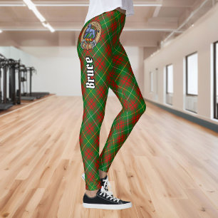 Clan Bruce Crest over Hunting Tartan Leggings