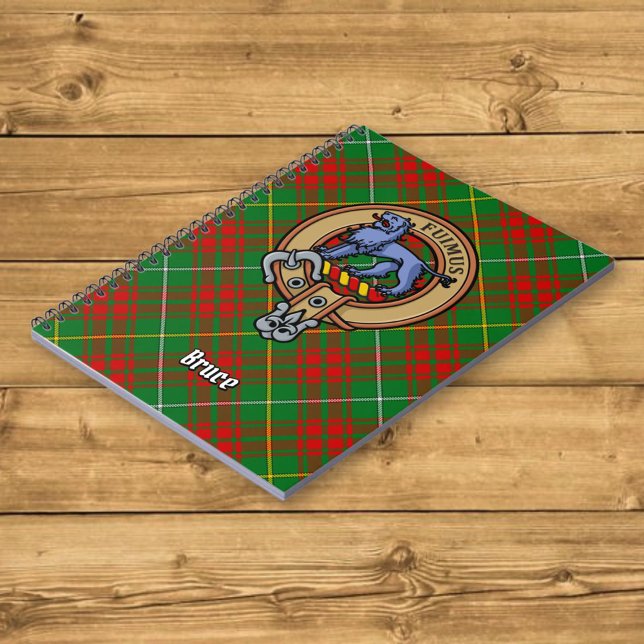 Clan Bruce Crest over Hunting Tartan Notebook (Creator Uploaded)