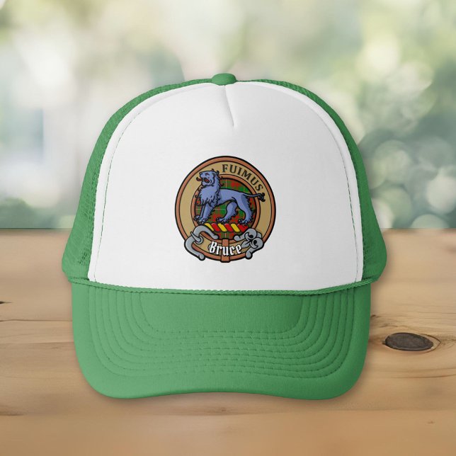 Clan Bruce Crest over Hunting Tartan Trucker Hat (Creator Uploaded)
