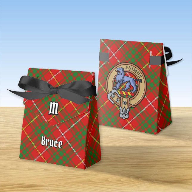 Clan Bruce Crest over Tartan Favour Box (Creator Uploaded)