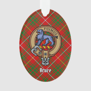 Clan Bruce Crest over Tartan Ornament