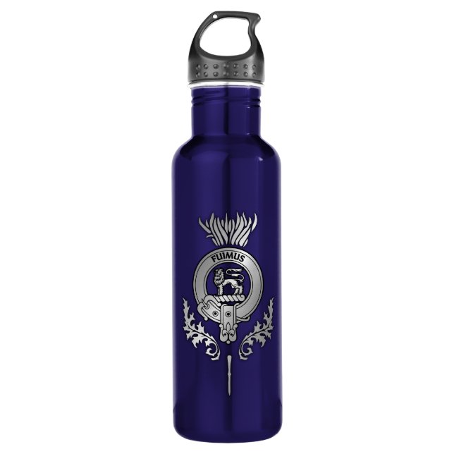 Clan Bruce Crest & Scottish Thistle 710 Ml Water Bottle (Front)