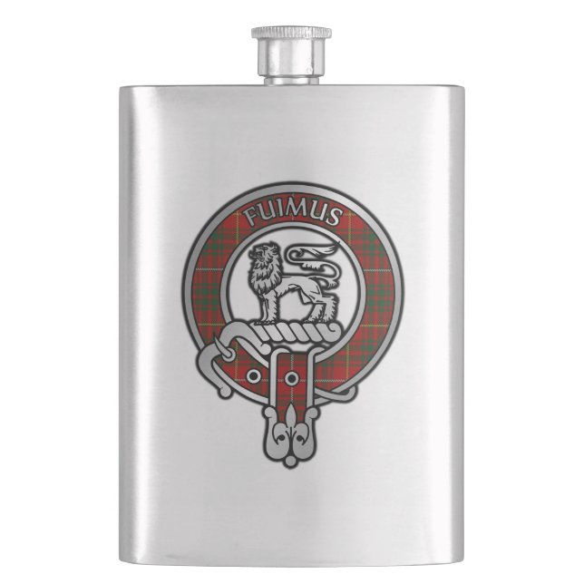 Clan Bruce Crest & Tartan Flask (Front)