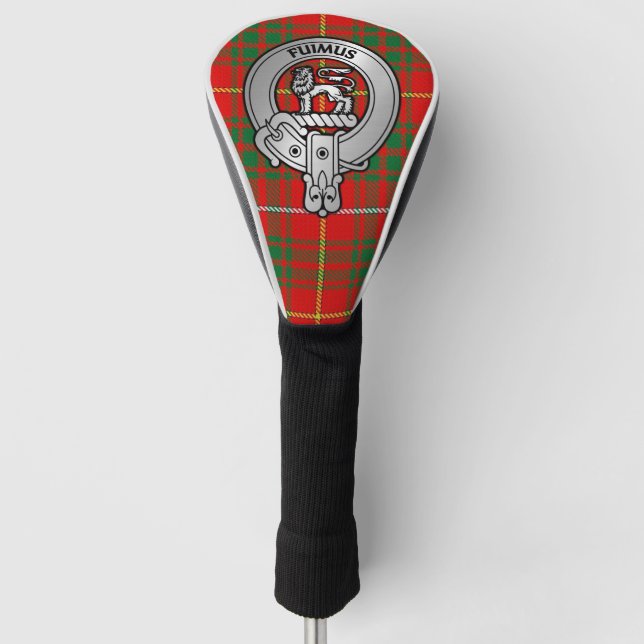 Clan Bruce Crest & Tartan Golf Head Cover (Front)