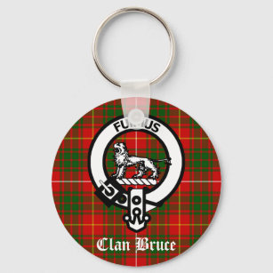 Clan Bruce Crest Tartan Key Ring
