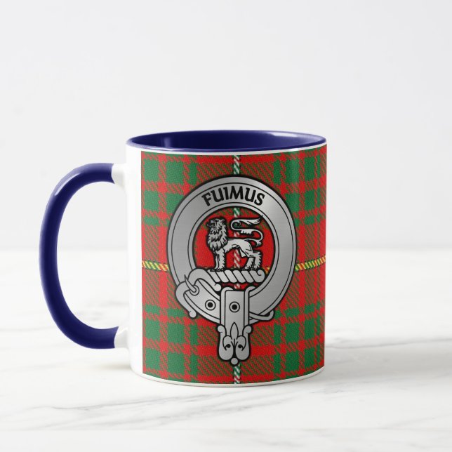 Clan Bruce Crest & Tartan Mug (Left)