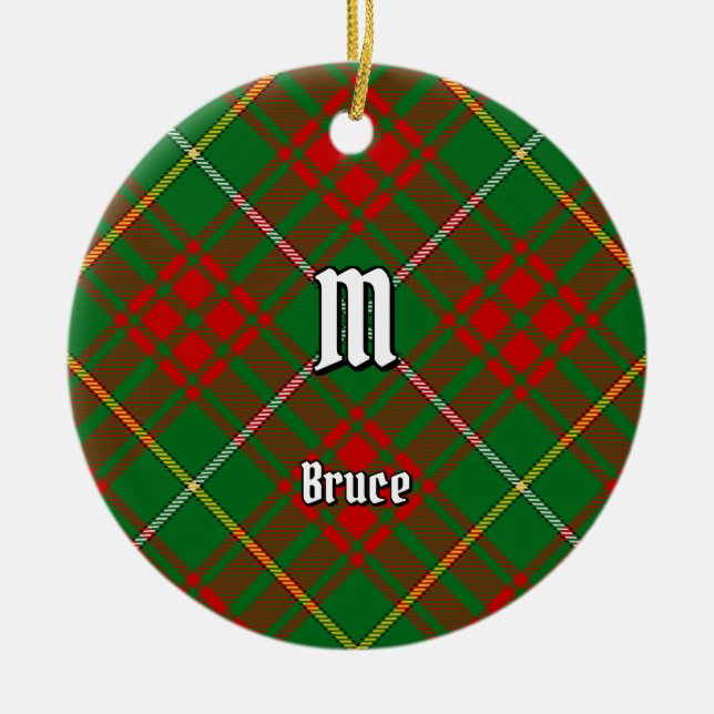 Clan Bruce Hunting Tartan Ceramic Ornament (Front)