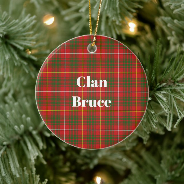 Clan Bruce Modern Tartan Ceramic Ornament (Tree)
