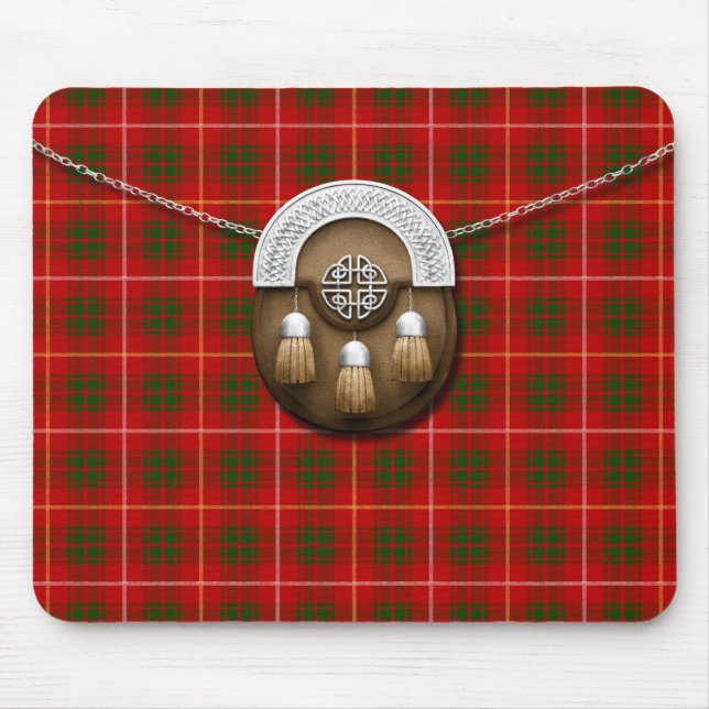 Clan Bruce Tartan And Sporran Mouse Pad (Front)