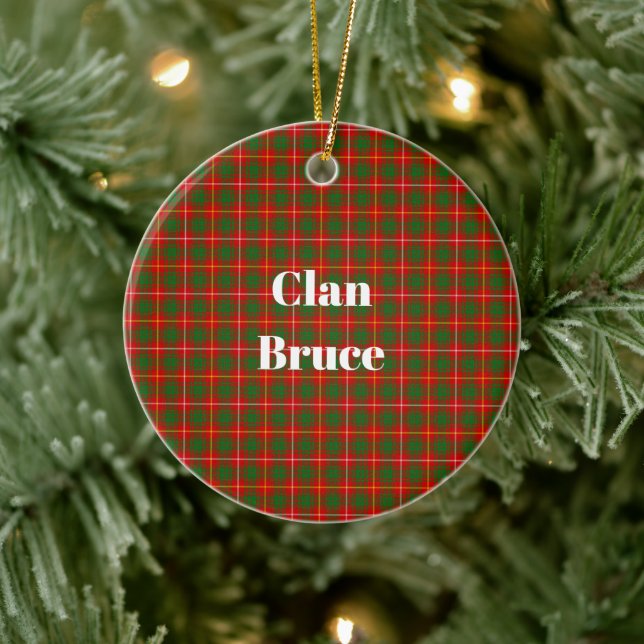 Clan Bruce Tartan Ceramic Ornament (Tree)