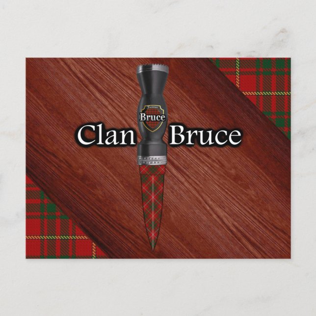 Clan Bruce Tartan Sgian Dubh Blade Postcard (Front)