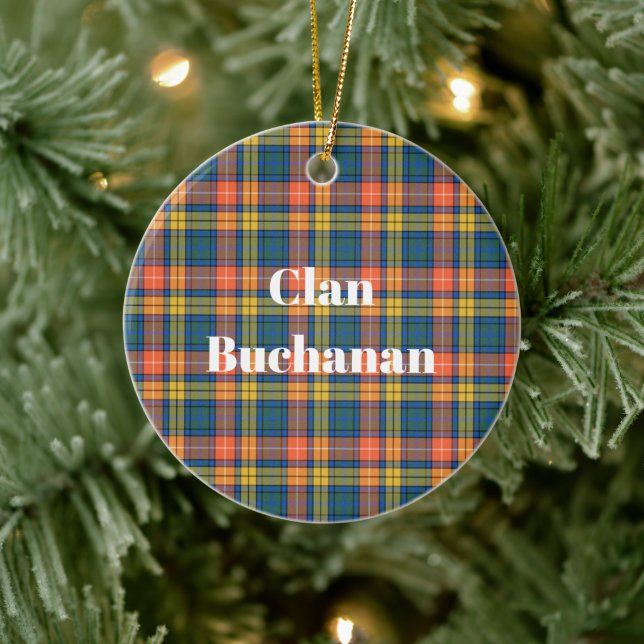 Clan Buchanan Ancient Tartan Ceramic Ornament (Tree)