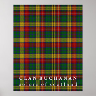 Clan Buchanan Colours of Scotland Tartan Poster
