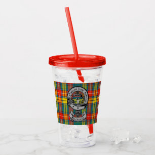 Clan Buchanan Crest Badge & Tartan Acrylic Tumbler