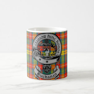 Clan Buchanan Crest Badge & Tartan Coffee Mug