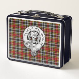 Clan Buchanan Crest & Old Dress Tartan Metal Lunch Box