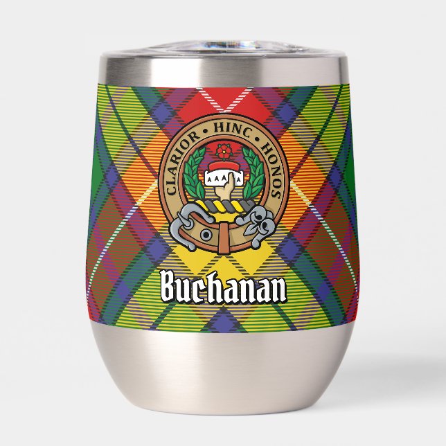 Clan Buchanan Crest over Tartan (Front)