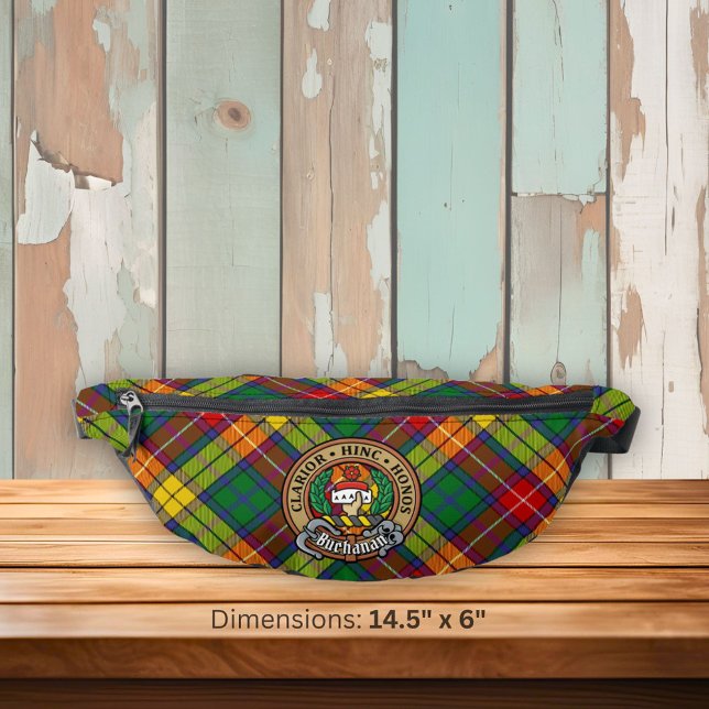 Clan Buchanan Crest over Tartan Bum Bags (Creator Uploaded)