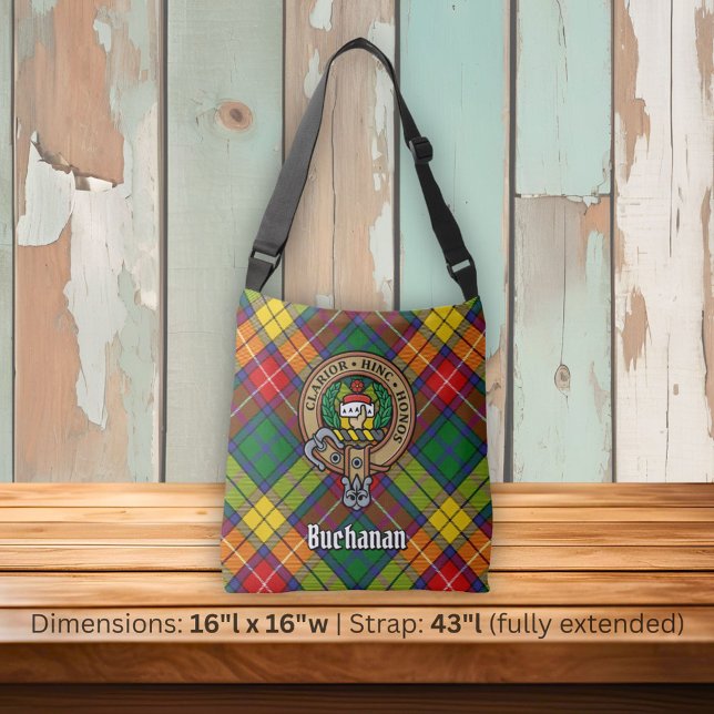 Clan Buchanan Crest over Tartan Crossbody Bag (Creator Uploaded)