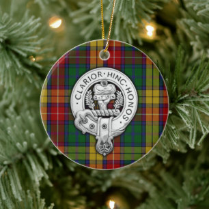 Clan Buchanan Crest & Tartan Ceramic Ornament