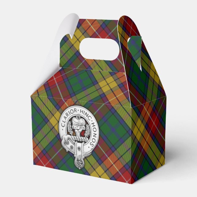 Clan Buchanan Crest & Tartan Favour Box (Front Side)