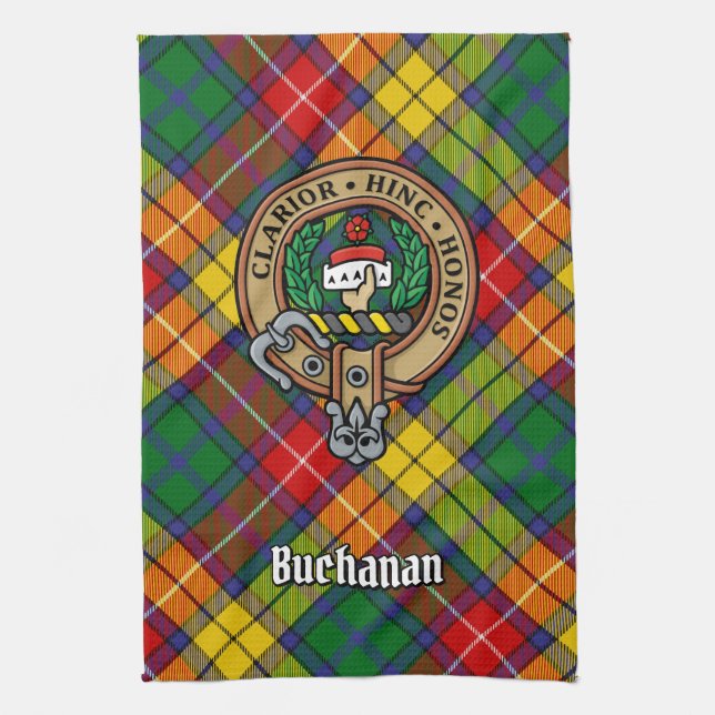 Clan Buchanan Crest Tea Towel (Vertical)