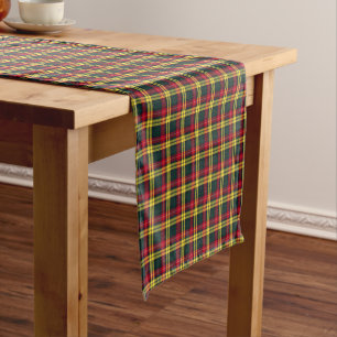 Clan Buchanan Green and Yellow Scottish Tartan Short Table Runner