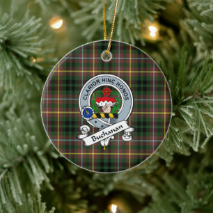 Clan Buchanan Hunting Badge Tartan Plaid Ceramic Ornament