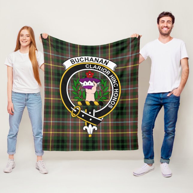 Clan Buchanan Huntingt Tartan Plaid Fleece Blanket (In Situ)