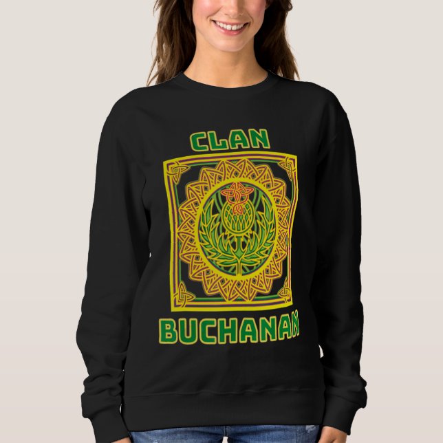 Clan Buchanan Scottish Celtic Thistle Sweatshirt (Front)