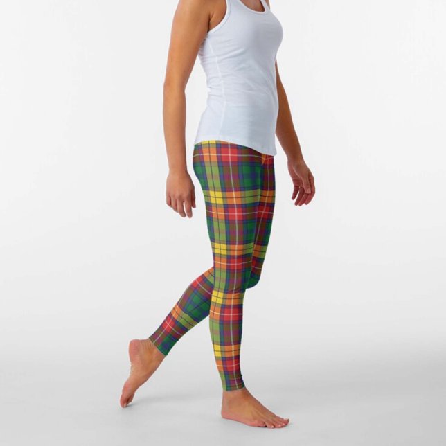 Clan Buchanan Scottish Plaid Red Green Yellow Leggings (Creator Uploaded)