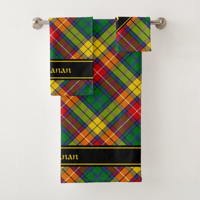 Clan Buchanan Tartan Bath Towel Set (Insitu)