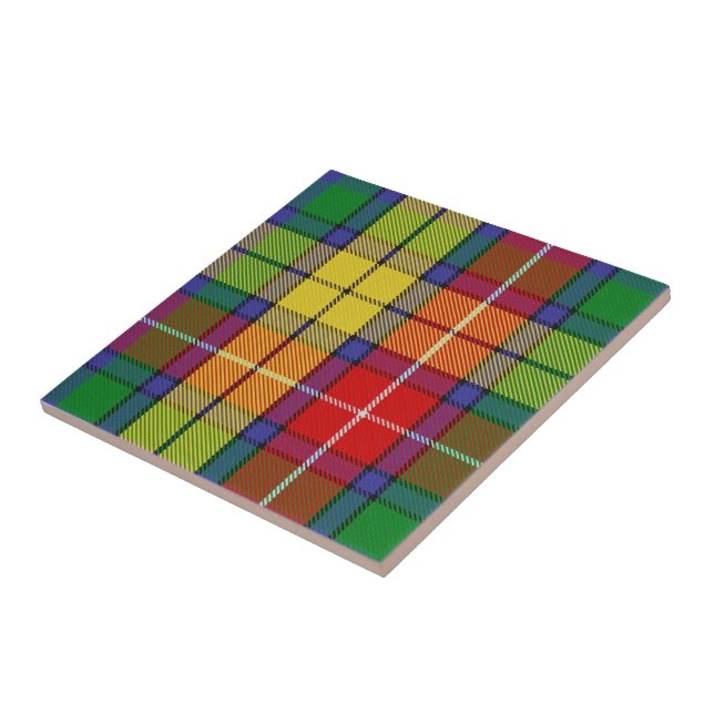 Clan Buchanan Tartan  Ceramic Tile (Side)