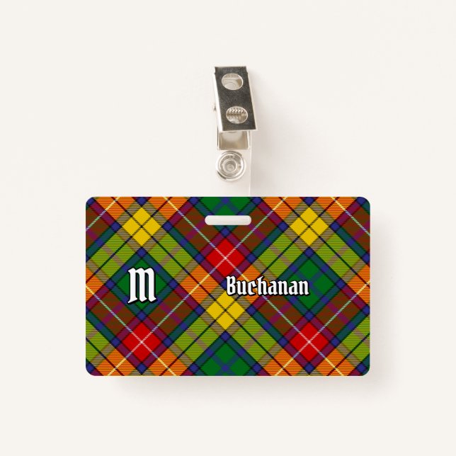 Clan Buchanan Tartan ID Badge (Front with Clip)